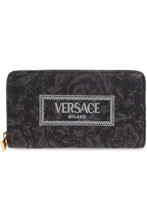 VERSACE Tilbehør, Dame, Grå, ONE SIZE, Bomuld, Pung med logo