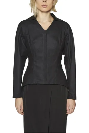 YOHJI YAMAMOTO Jakke, Dame, Sort, M, Uld, Uregelmæssig Uldjakke