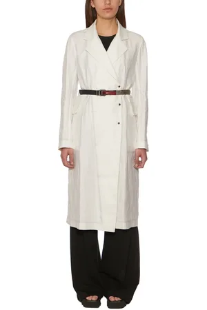 ISAAC SELLAM EXPERIENCE Frakke, Dame, Hvid, S, Uld, Lino Cerato Trench Coat