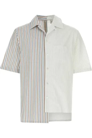 Lanvin Skjorte, Herre, Hvid, XL, Bomuld, Broderet poplin skjorte