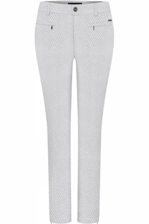 C.ro Bukser, Dame, Hvid, 2XL, Bomuld, Jacquard Lynlås Bukser - Grå