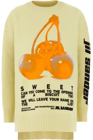 Jil Sander Strik, Dame, Gul, S, Uld, Stilfuldt strik