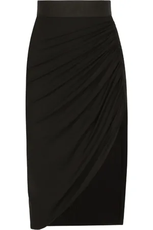 Dolce & Gabbana Nederdel, Dame, Sort, S, Sort Draperet Asymmetrisk Mininederdel