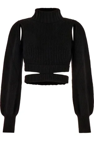 ANDREA ADAMO Strik, Dame, Sort, XS, Uld, Stilfuldt Strik