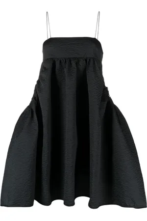 Cecilie Bahnsen Kjole, Dame, Sort, S, Polyester, Matelassé A-Line Kjole
