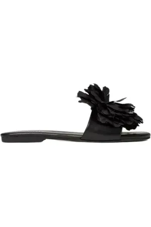 Twin-Set Sko, Dame, Sort, 36 EU, Blomster Slide Sandaler