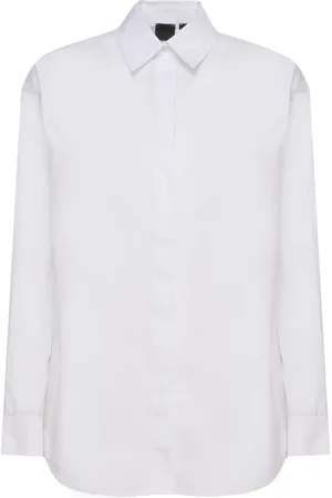 Pinko Bluser & Skjorter, Dame, Hvid, XS, Bomuld, Klassisk hvid skjorte med broderet logo