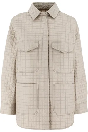 Duno Jakke, Dame, , L, Uld, Quiltet Oversize Jakke med Geometrisk Design