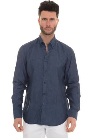 HARMONT&BLAINE Skjorte, Herre, Blå, 3XL, Uld, Afslappet skjorte med knapper