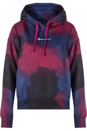 Champion Sweathshirts & Hoodies, Dame, Blå, XS, Uld, Klassisk Hættetrøje med Justerbar Hætte og Stilfuldt Print