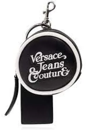 VERSACE Tilbehør, Dame, Sort, ONE SIZE, Sort Logo Bogstaver Nøglering