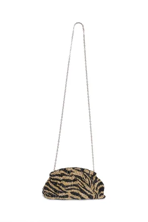 Gestuz Taske, Dame, Flerfarvet, ONE SIZE, Polyester, Tiger Perle Clutch Sort/Tørret Mos