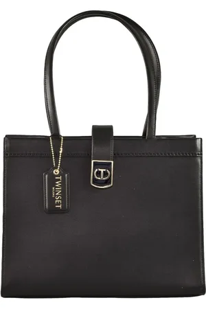 Twin-Set Taske, Dame, Sort, ONE SIZE, Uld, Sort håndtaske med signatur støvpose