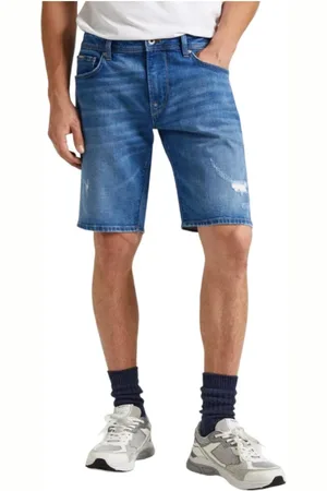 Pepe Jeans Shorts, Herre, Blå, W32, Denim, Denim Bermuda Shorts med Klassisk Design