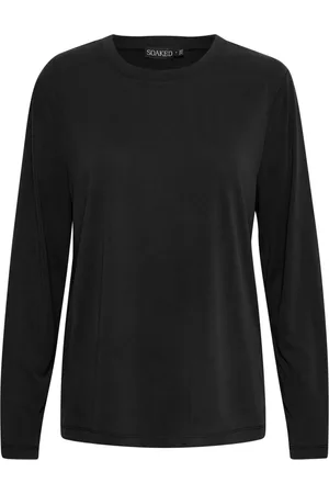 Soaked in Luxury Top, Dame, Sort, XL, Polyester, Afslappet Langærmet Top Sort