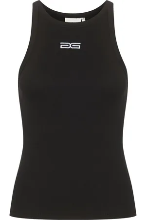 Gestuz Top, Dame, Sort, XL, Bomuld, Logo Tank Top Sort