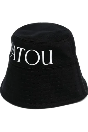 Patou Tilbehør, Dame, Sort, S, Bomuld, Sort Logo-Print Bucket Hat