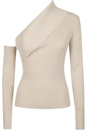 FEDERICA TOSI Top, Dame, , S, Crema Asymmetrisk Sweater
