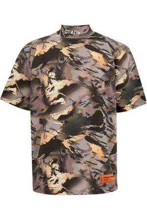 Heron Preston Top, Herre, Grøn, S, Bomuld, Grøn Bomuld T-Shirt med Broderet Logo