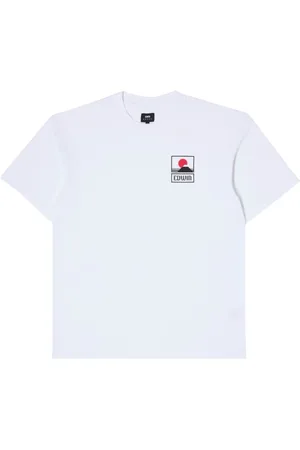 Edwin Top, Herre, Hvid, M, Bomuld, Sunset On Mt Fuji Grafisk T-shirt