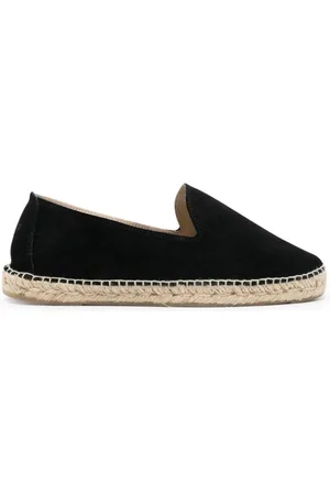 MANEBI Sko, Herre, Sort, 41 EU, Sort Ruskind Rund Tå Espadrillos