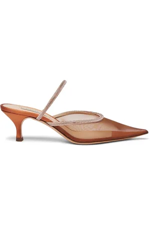 Casadei Sko, Dame, Brun, 37 EU, Læder, Scarlet Mimì Slingback med krystalrem