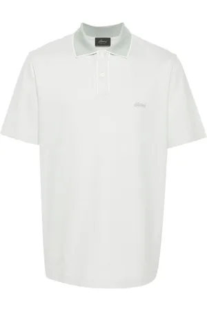 BRIONI Top, Herre, Grøn, XL, Bomuld, Grøn Logo Broderet Polo Shirt