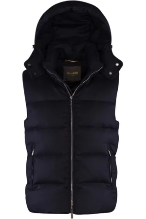 MOORER Jakke, Herre, Blå, XL, Cashmere, Quiltet Cashmere Gilet med Gåsedunspolstring