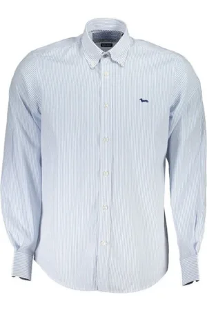 HARMONT&BLAINE Skjorte, Herre, Blå, L, Bomuld, Casual Bluser