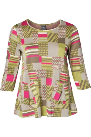 Pont Neuf Bluser & Skjorter, Dame, Grøn, L, Polyester, Farverig Bluse med Blomsterprint - Lotte