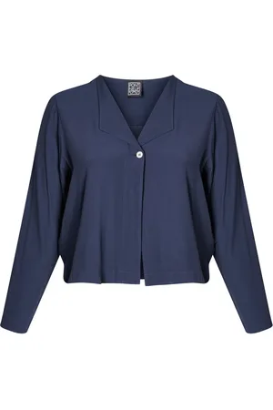Pont Neuf Bluser & Skjorter, Dame, Blå, M, Uld, Sofistikeret Cardigan med Moderne Twist