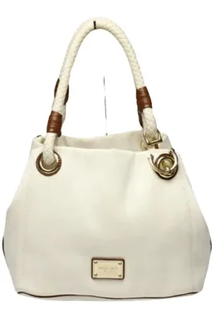 Michael Kors Pre-owned, Dame, Hvid, ONE SIZE, Tyl, Pre-owned Canvas totes