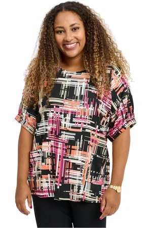 Pont Neuf Bluser & Skjorter, Dame, Flerfarvet, 3XL, Tyl, Farverig Abstrakt Mønster Bluse