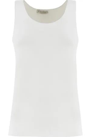 LE TRICOT PERUGIA Top, Dame, Hvid, M, Linned, Strækbart Linned Top