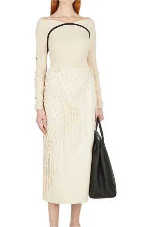 Wynn Hamlyn Kjole, Dame, , L, Uld, Ribstrikket Top med Off-Shoulder