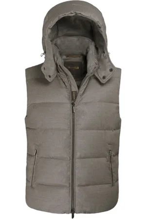 MOORER Jakke, Herre, , S, Cashmere, Quiltet Cashmere Gilet med Gåsedunspolstring