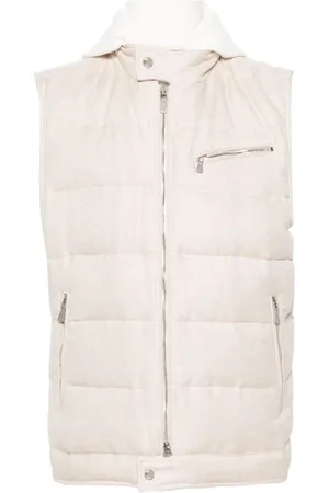 ELEVENTY Jakke, Herre, , 2XL, Uld, Linen/Uld/Silke Gilet med Aftagelig Hætte