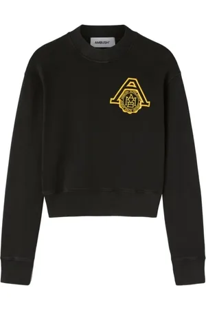 AMBUSH Sweathshirts & Hoodies, Dame, Sort, M, Bomuld, Kort Sweater med Scholarship Design