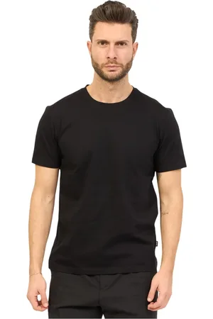HUGO BOSS Top, Herre, Sort, L, Bomuld, Slim Fit Kortærmet T-shirt