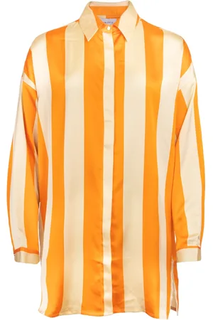 Liberté Bluser & Skjorter, Dame, Flerfarvet, XL, Uld, Felina LS Skjorte - Orange Gold Stripe