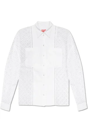 Kenzo Bluser & Skjorter, Dame, Hvid, 2XS, Uld, Oversize Skjorte