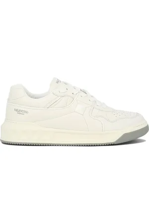 VALENTINO GARAVANI Sko, Herre, Hvid, 43 EU, Læder, One Stud Læder Sneakers