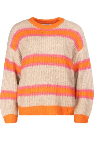 Liberté Strik, Dame, Flerfarvet, 2XL, Polyester, Stribet Striktrøje til Kvinder