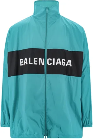 Balenciaga Jakke, Herre, Blå, S, Uld, Stilfuld Nylonjakke