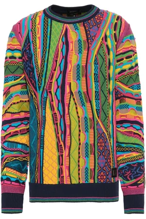 Carlo Colucci Strik, Herre, Flerfarvet, 2XL, Farverig Jacquard Pullover