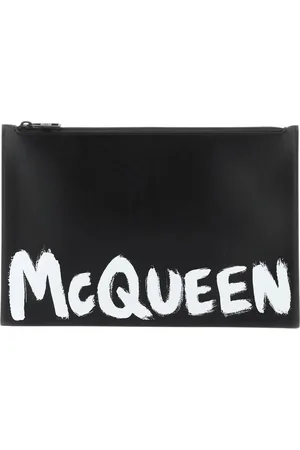 Alexander McQueen Taske, Herre, Sort, ONE SIZE, Læder, Graffiti Læder Flat Pung