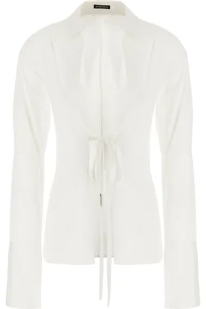ANN DEMEULEMEESTER Bluser & Skjorter, Dame, Hvid, S, Uld, Moderne Skjorter