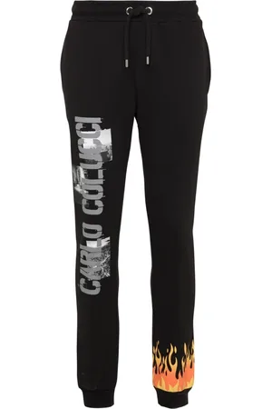 Carlo Colucci Bukser, Herre, Sort, 2XL, Bomuld, Herre Joggingbukser Cirillo
