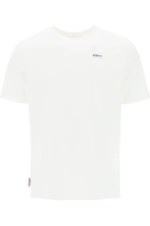 Autry Top, Herre, Hvid, XL, Bomuld, Ikonisk Bomuld T-Shirt med Logo Mærke