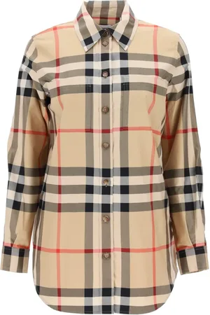 Burberry Bluser & Skjorter, Dame, , 2XS, Bomuld, Paola Check Skjorte